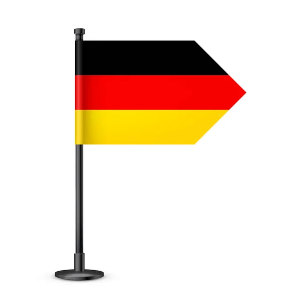 Bandera Mesa Alemana Realista Poste Acero Negro Recuerdo Alemania Bandera — Archivo Imágenes Vectoriales