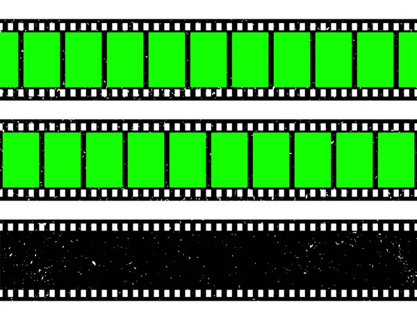 Realistic Grunge Film Strip Camera Roll Old Retro Cinema Movie — Wektor stockowy
