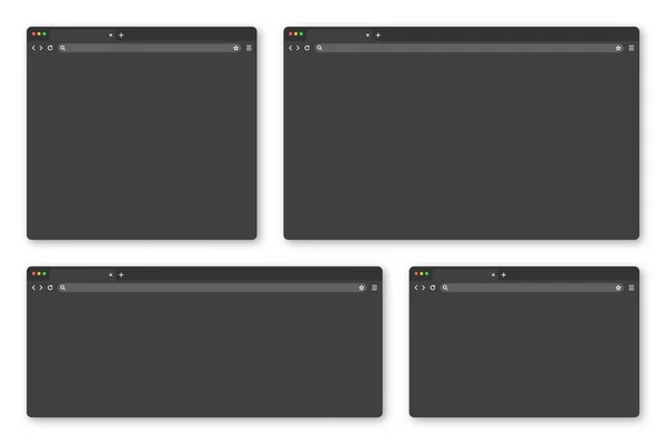 Blank Web Browser Window Tab Toolbar Search Field Modern Website — Wektor stockowy