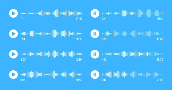 Mensagem Voz Conversa Nas Redes Sociais Aplicativo Mensagens Leitor Música — Vetor de Stock
