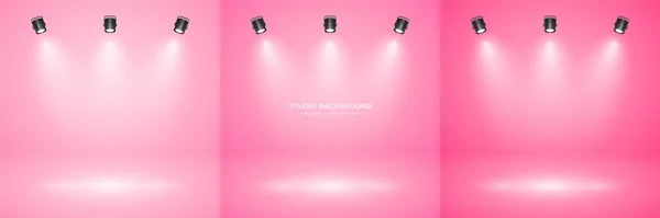 Empty Rose Studio Abstract Backgrounds Spotlight Effect Product Showcase Backdrop — Stock Vector