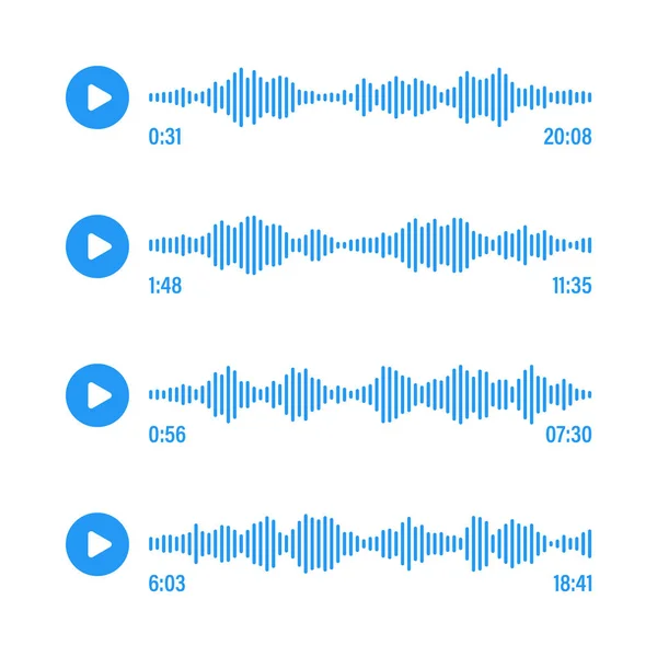 Hlasová Zpráva Konverzace Sociálních Sítích Messaging App Music Player Audio — Stockový vektor