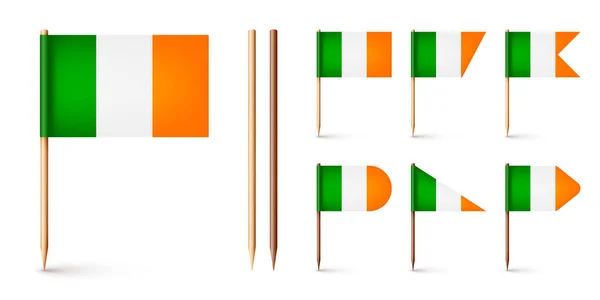 아일랜드의 전통적 이쑤시개 깃발이다 아일랜드에서 베니르 깃발이 이쑤시개 포인터 광고와 — 스톡 벡터
