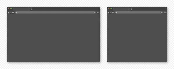 Blank Web Browser Window Tab Toolbar Search Field Modern Website — Vector de stock