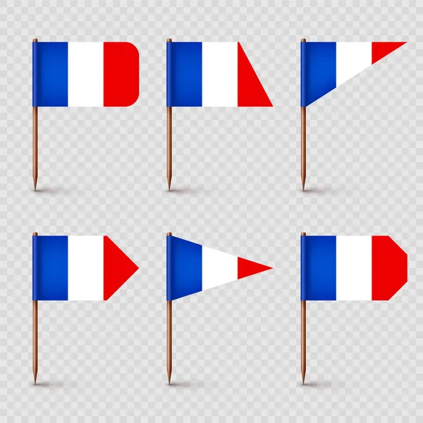 실제적으로 프랑스 이쑤시개 프랑스에서 베니르 깃발이 이쑤시개 포인터 광고와 프로모션을 — 스톡 벡터