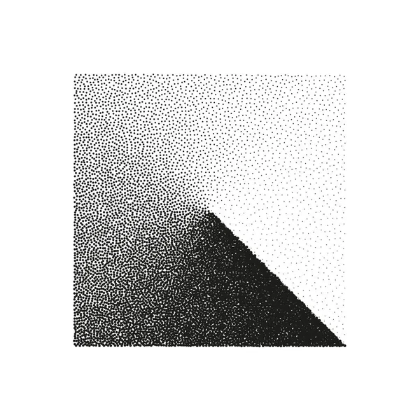 正方形の形をした点線のオブジェクト 定項要素 ドットを使ってステッピング ドットワークの描画 シェーディング ピクセルの分解 ハーフトーン効果 ホワイトノイズ粒状の質感 フェージング勾配 ベクターイラスト — ストックベクタ