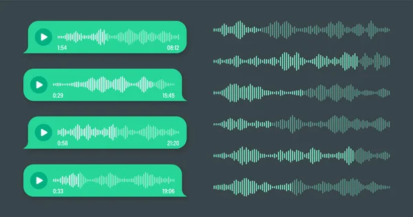 Голос Звукове Повідомлення Зелена Бульбашка Мовлення Текстова Рамка Sms Спілкування — стоковий вектор