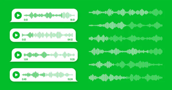 Voice Audio Message Green Speech Bubble Sms Text Frame Social — Stock Vector