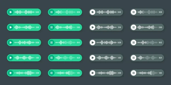Hlas Audio Zpráva Zelená Řečová Bublina Textový Rámec Sms Konverzace — Stockový vektor