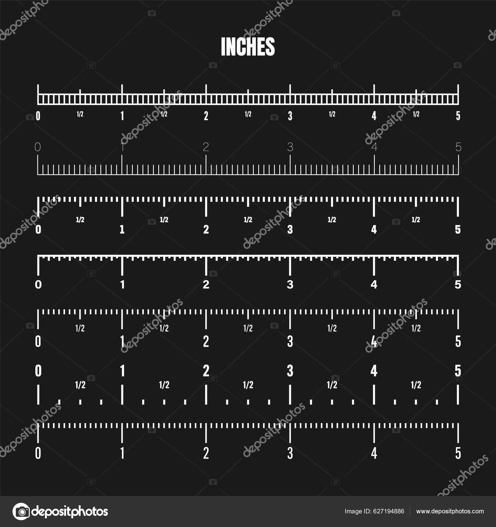 Realistic White Inch Scale Measuring Length Height Various Measurement realistic-white-inch-scale-measuring-length-height-various-measurement