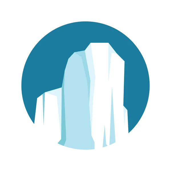 Круглый Плавающий Айсберг Дрейфующий Арктический Ледник Блок Замерзшей Морской Воды — стоковый вектор