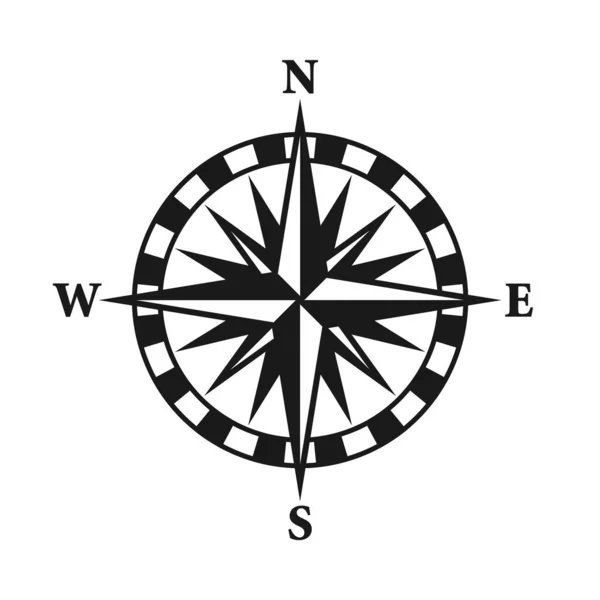 Rose Des Vents Marine Vintage Carte Marine Compas Navigation Monochrome — Image vectorielle