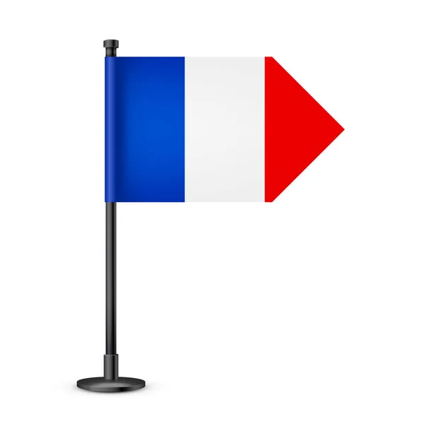 Bandera Mesa Francesa Realista Poste Acero Negro Recuerdo Francia Bandera — Archivo Imágenes Vectoriales