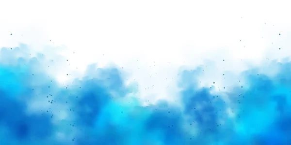 Nori Fum Albastru Colorați Izolați Fundal Alb Efect Ceață Realist — Vector de stoc