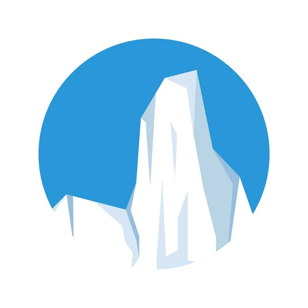 Iceberg Flottant Rond Glacier Arctique Dérive Bloc Eau Mer Gelée — Image vectorielle
