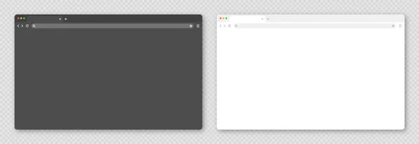 Prázdné Okno Webového Prohlížeče Tabulátorem Panelem Nástrojů Vyhledávacím Polem Moderní — Stockový vektor