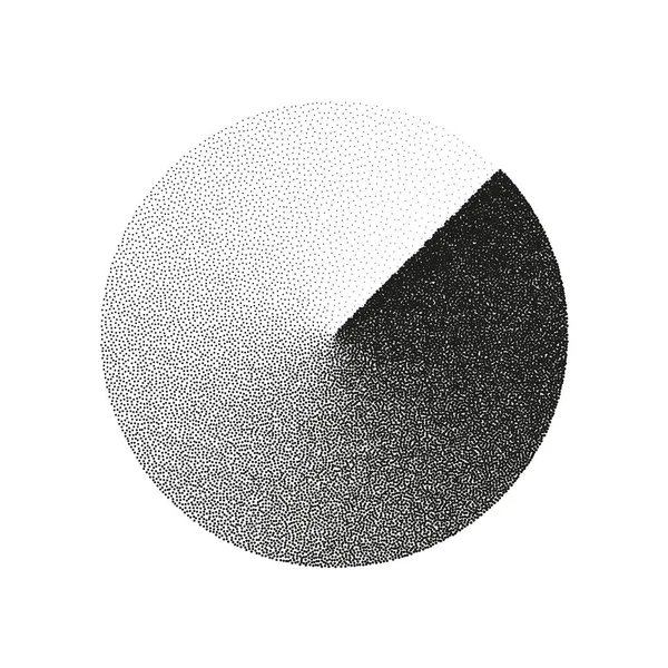 Shaped Dotted Object Stipple Elements Fading Gradient Stippling Dotwork Drawing — Vector de stock