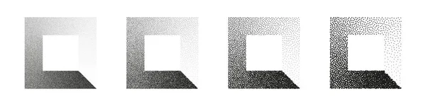 Τετράγωνα Διάστικτα Αντικείμενα Στιλπνά Στοιχεία Συρραφή Σχέδιο Κουκκίδες Σκίαση Τελείες — Διανυσματικό Αρχείο