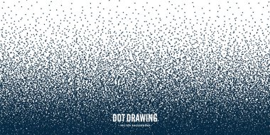 Noktalı şekil, noktalı geometrik arkaplan. Noktalama, noktalama çizimi, noktalar kullanarak gölgeleme. Piksel ayrışması, rastgele yarım ton etkisi. Beyaz gürültü tanecikli doku. Vektör illüstrasyonu.