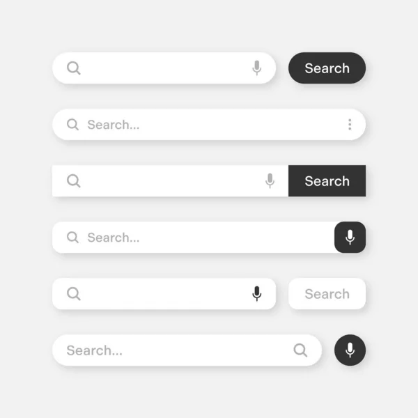 Various Search Bar Templates Internet Browser Engine Search Box Address — Stockový vektor