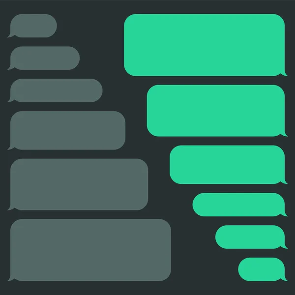 Blanco Verschillende Berichtbellen Groene Chat Boodschappenspraakzeepbel Sms Tekst Frame Korte — Stockvector