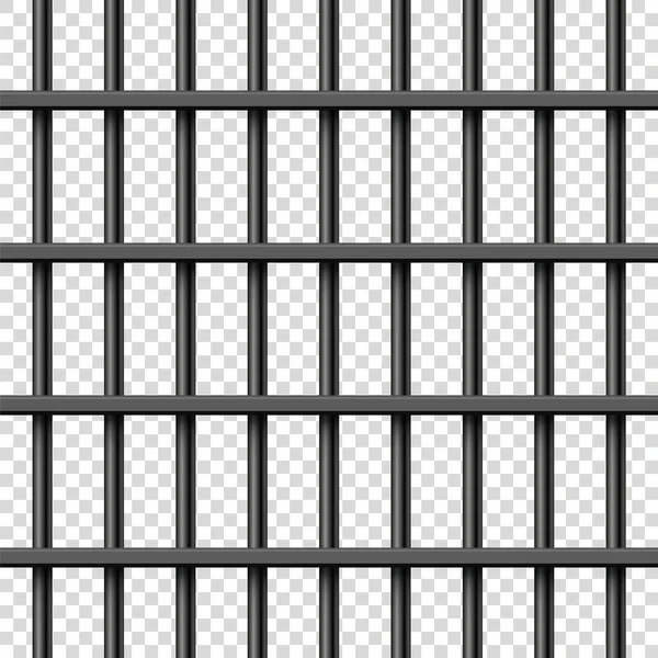 Siyah Gerçekçi Metal Hapishane Parmaklıkları Detaylı Hapishane Kafesi Demir Parmaklıklar — Stok Vektör