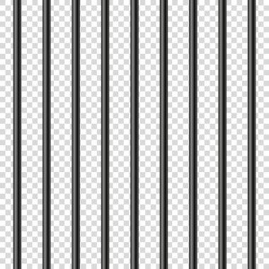 Siyah gerçekçi metal hapishane parmaklıkları. Detaylı hapishane kafesi, demir parmaklıklar. Sabıka kaydı. Yaratıcı vektör illüstrasyonu