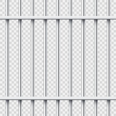 Gerçekçi metal hapishane parmaklıkları. Detaylı hapishane kafesi, demir parmaklıklar. Sabıka kaydı. Yaratıcı vektör illüstrasyonu