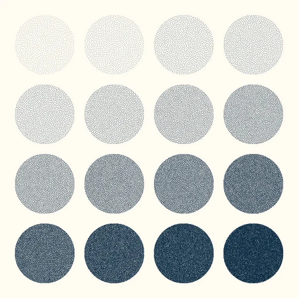 Shaped Dotted Objects Vintage Stipple Elements Fading Gradient Stippling Dotwork — Image vectorielle
