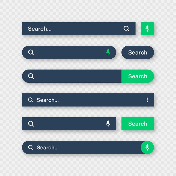 Various Search Bar Templates Dark Mode Internet Browser Engine Search — Stockvektor