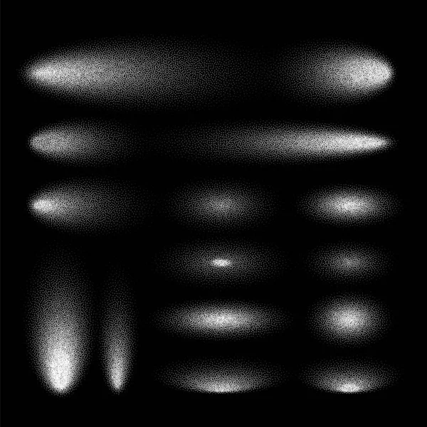 シンプルな影セット 点線のデザイン要素 フェージング勾配 ドットを使ってステッピング ドットワークの描画 シェーディング ピクセルの分解 ハーフトーン効果 ホワイトノイズ粒状の質感 ベクターイラスト — ストックベクタ
