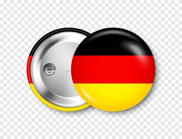 Insignia Botón Realista Con Bandera Alemana Impresa Recuerdo Alemania Insignia — Archivo Imágenes Vectoriales