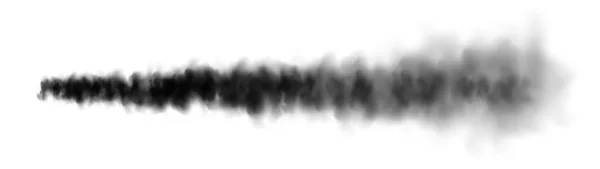 現実的なミサイルや弾丸の痕跡 飛行機の結露歩道 ジェット航空機のトラック 宇宙ロケット打ち上げ 黒煙雲爆発 蒸気の流れ ベクターイラスト — ストックベクタ