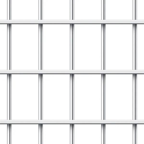Barres Métalliques Brillantes Réalistes Isolées Sur Fond Blanc Cage Prison — Image vectorielle