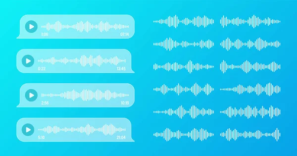 Hlas Audio Zpráva Transparentní Řečové Bubliny Textový Rámec Sms Konverzace — Stockový vektor