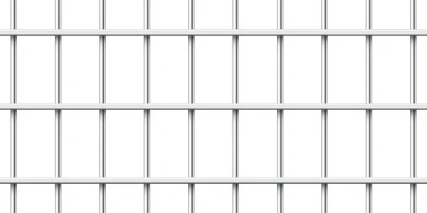 Barres Métalliques Brillantes Réalistes Isolées Sur Fond Blanc Cage Prison — Image vectorielle