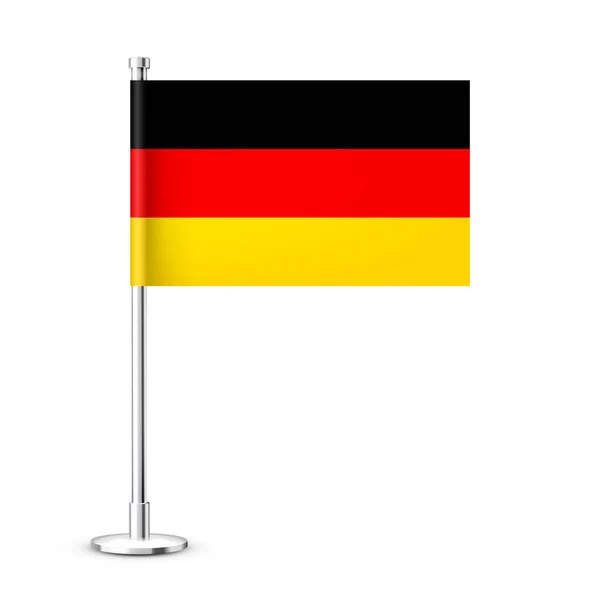 Bandera Mesa Alemana Realista Poste Acero Cromado Recuerdo Alemania Bandera — Archivo Imágenes Vectoriales