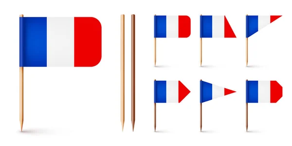 실제적으로 프랑스 이쑤시개 프랑스에서 베니르 깃발이 이쑤시개 포인터 광고와 프로모션을 — 스톡 벡터