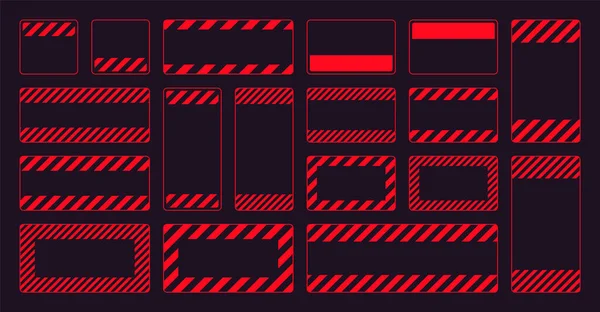 Vários Sinais Aviso Vermelho Branco Com Linhas Diagonais Atenção Perigo — Vetor de Stock