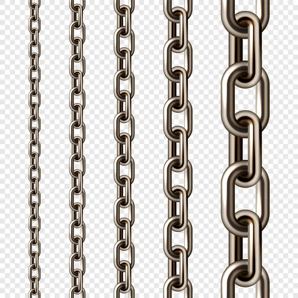 Realistic Brown Metal Chain Old Rusty Links Heavy Steel Chain — Stock Vector
