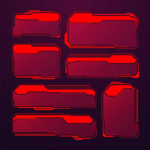 Κόκκινο Φουτουριστικό Hud Στοιχεία Sci Κιβώτια Κειμένου Διεπαφή Χρήστη Callouts — Διανυσματικό Αρχείο