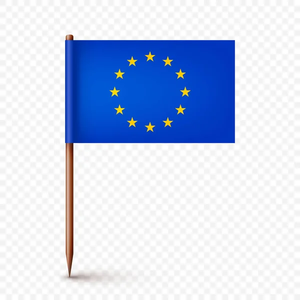 Bandeira Palito Dentes Europeia Realista Lembrança Europa Palito Madeira Com —  Vetores de Stock