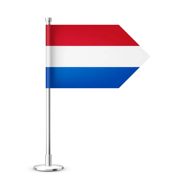Bandera Mesa Holandesa Realista Poste Acero Cromado Recuerdo Holanda Bandera — Archivo Imágenes Vectoriales