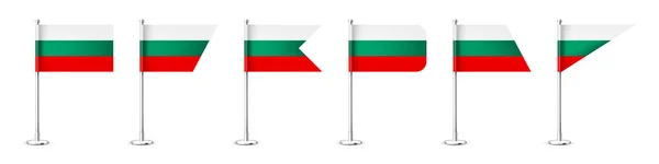 Krom Çelik Bir Direkte Bulgar Bayrakları Bulgaristan Dan Bir Hatıra — Stok Vektör