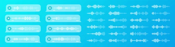 Voice Audio Message Transparent Speech Bubbles Sms Text Frame Social — Stock Vector