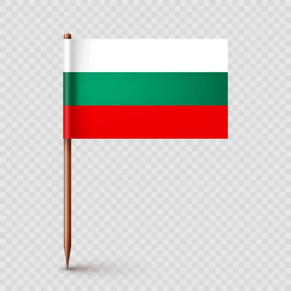 Bulgarisk Tandpetarflagga Souvenir Från Bulgarien Trätandpetare Med Pappersflagga Plats Markering — Stock vektor