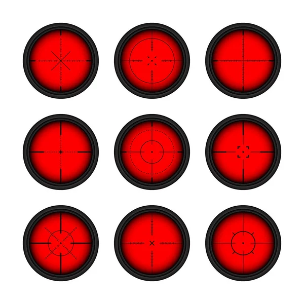 Various Weapon Thermal Infrared Sights Sniper Rifle Optical Scopes Hunting — Vector de stock