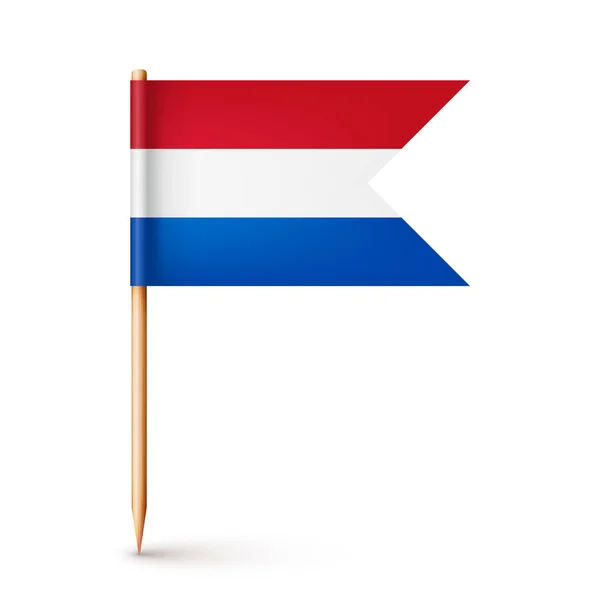 Настоящий Голландский Флаг Зубочистки Сувенир Нидерландов Деревянная Зубочистка Бумажным Флагом — стоковый вектор