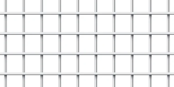 Realistické Lesklé Kovové Vězeňské Mříže Izolované Bílém Pozadí Podrobná Vězeňská — Stockový vektor