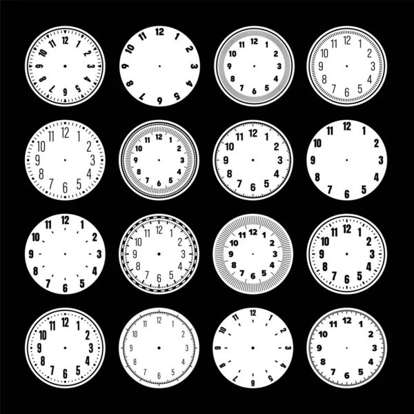 Relojes Mecánicos Esfera Del Reloj Con Números Bisel Temporizador Elemento — Vector de stock